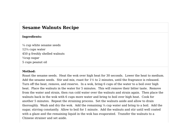 Sesame Walnuts Recipe