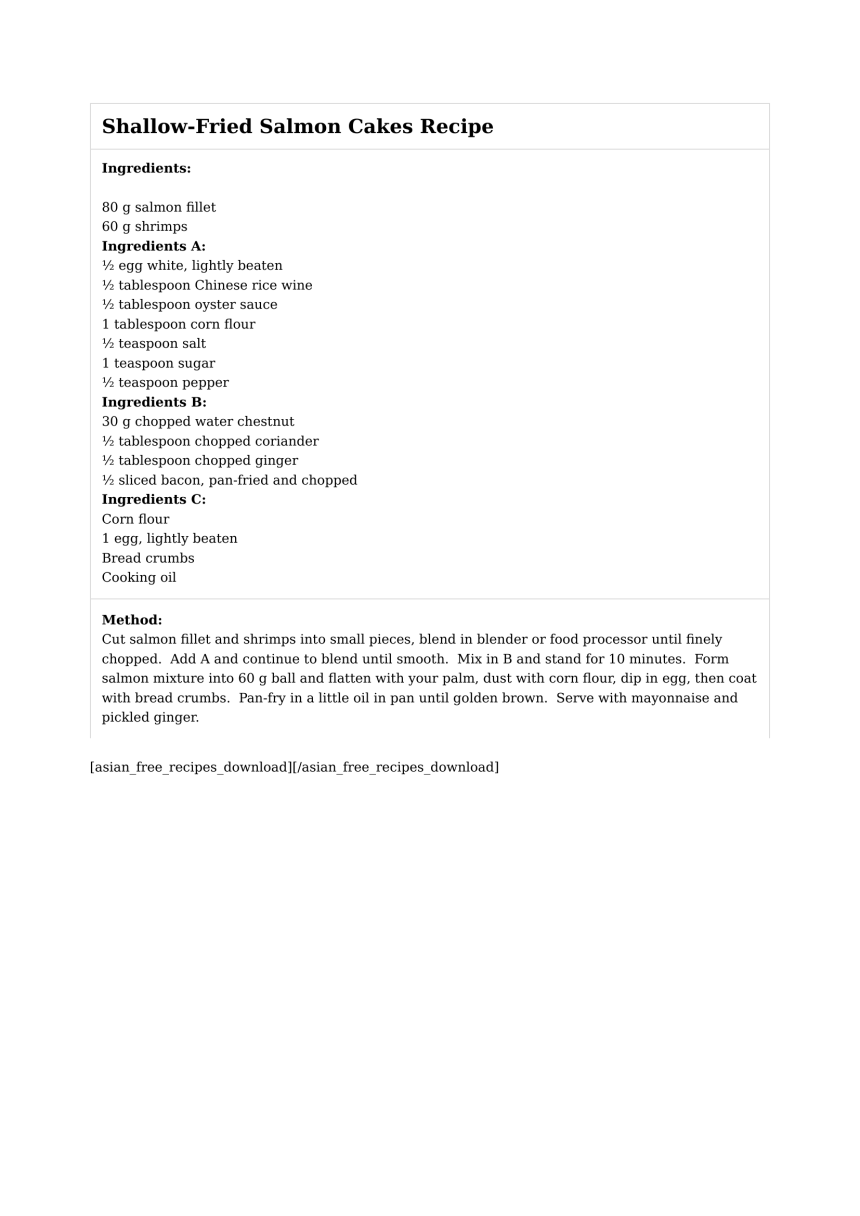 Shallow-Fried Salmon Cakes Recipe
