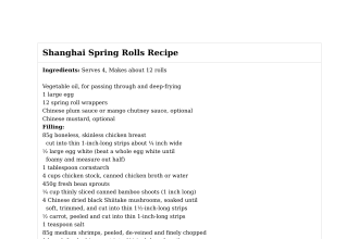 Shanghai Spring Rolls Recipe