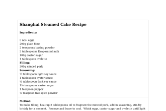 Shanghai Steamed Cake Recipe