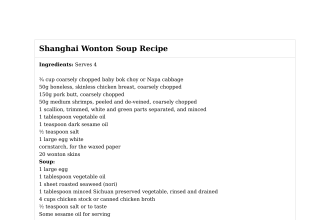 Shanghai Wonton Soup Recipe