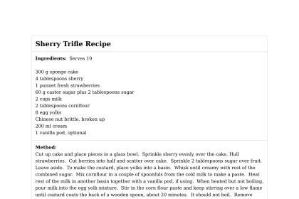 Sherry Trifle Recipe