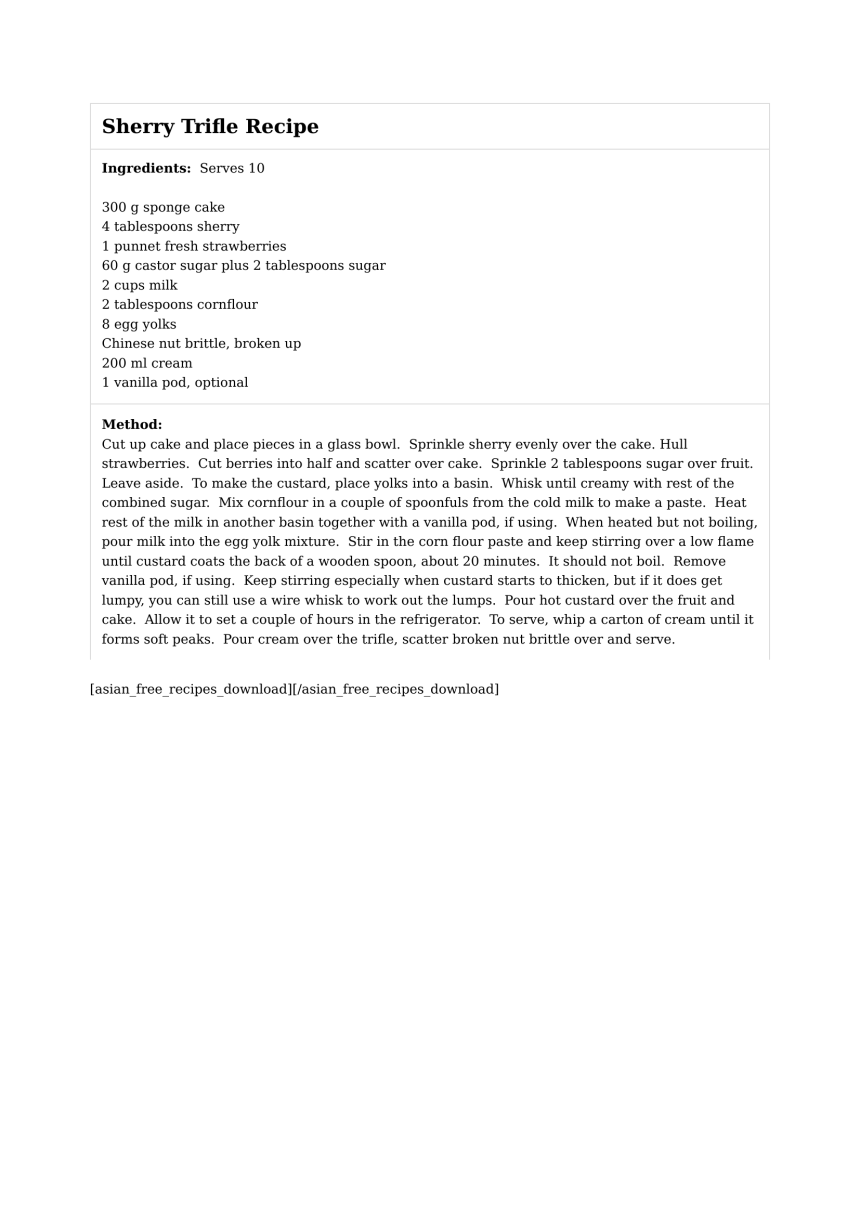 Sherry Trifle Recipe