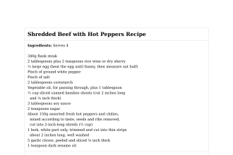 Shredded Beef with Hot Peppers Recipe