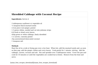 Shredded Cabbage with Coconut Recipe