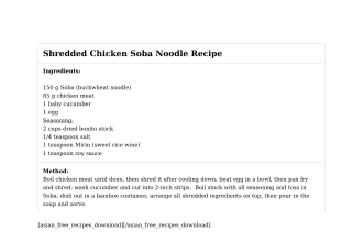 Shredded Chicken Soba Noodle Recipe