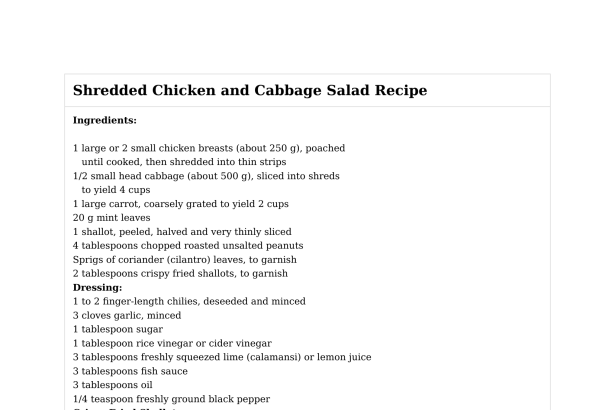 Shredded Chicken and Cabbage Salad Recipe