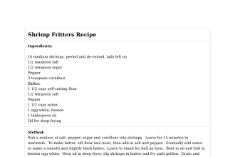 Shrimp Fritters Recipe