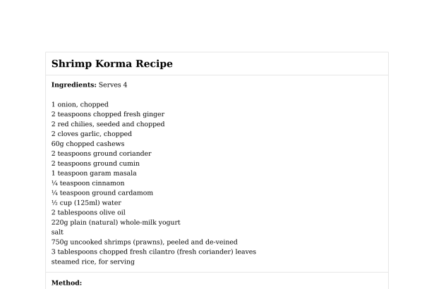 Shrimp Korma Recipe