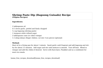 Shrimp Paste Dip (Bagoong Guisado) Recipe