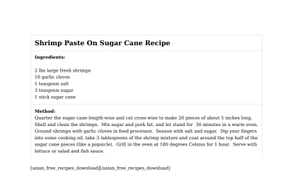 Shrimp Paste On Sugar Cane Recipe