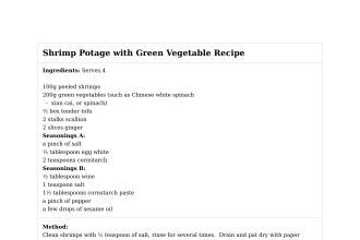 Shrimp Potage with Green Vegetable Recipe