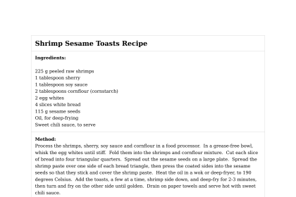 Shrimp Sesame Toasts Recipe