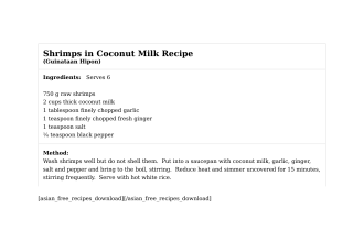 Shrimps in Coconut Milk Recipe