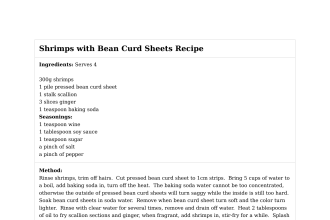 Shrimps with Bean Curd Sheets Recipe