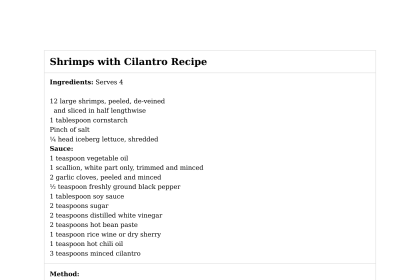 Shrimps with Cilantro Recipe