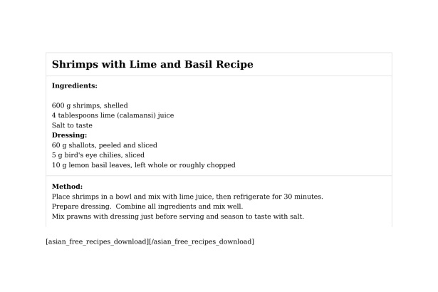 Shrimps with Lime and Basil Recipe