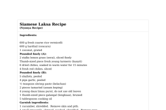 Siamese Laksa Recipe