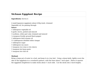 Sichuan Eggplant Recipe