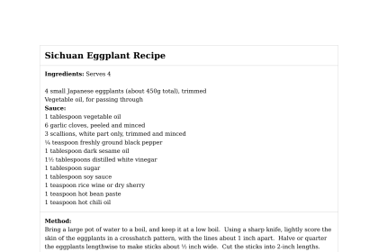 Sichuan Eggplant Recipe