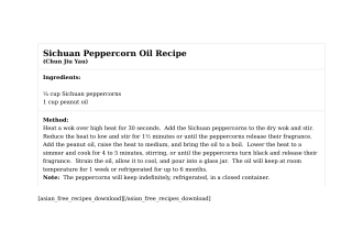 Sichuan Peppercorn Oil Recipe