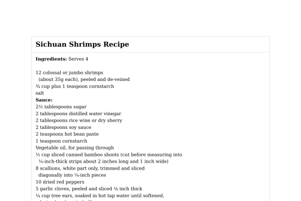 Sichuan Shrimps Recipe