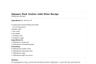 Simmer Pork Trotter with Wine Recipe