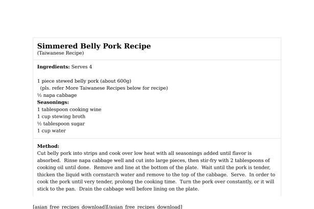 Simmered Belly Pork Recipe