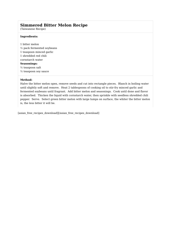 Simmered Bitter Melon Recipe