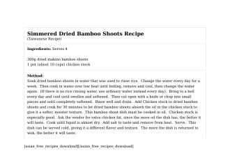 Simmered Dried Bamboo Shoots Recipe