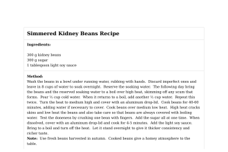 Simmered Kidney Beans Recipe