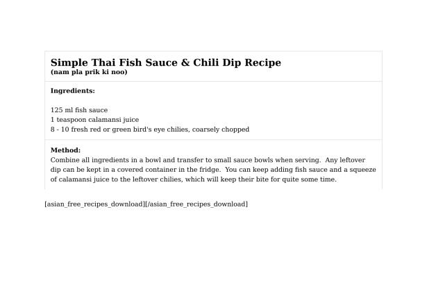 Simple Thai Fish Sauce & Chili Dip Recipe