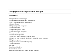 Singapore Shrimp Noodle Recipe