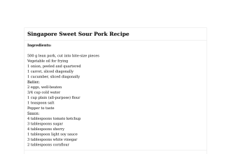 Singapore Sweet Sour Pork Recipe