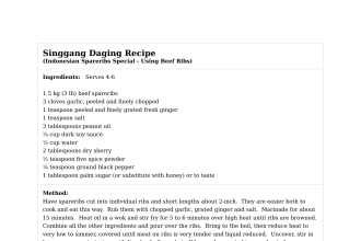 Singgang Daging Recipe