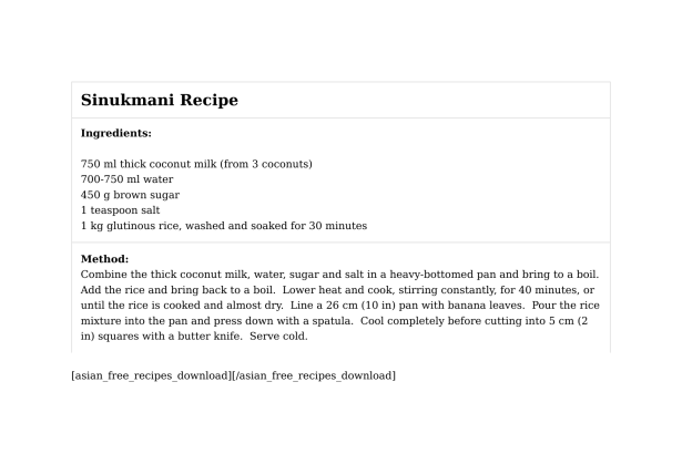 Sinukmani Recipe