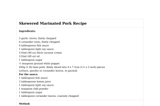 Skewered Marinated Pork Recipe