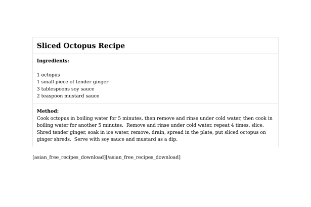 Sliced Octopus Recipe
