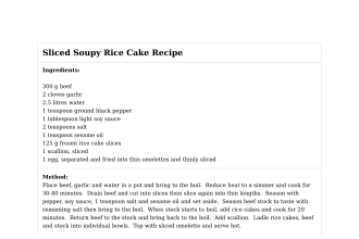 Sliced Soupy Rice Cake Recipe