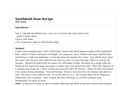 Smithfield Ham Recipe