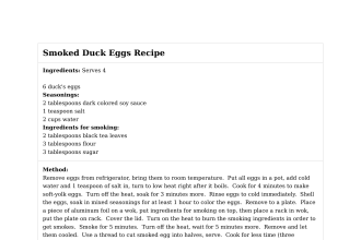 Smoked Duck Eggs Recipe