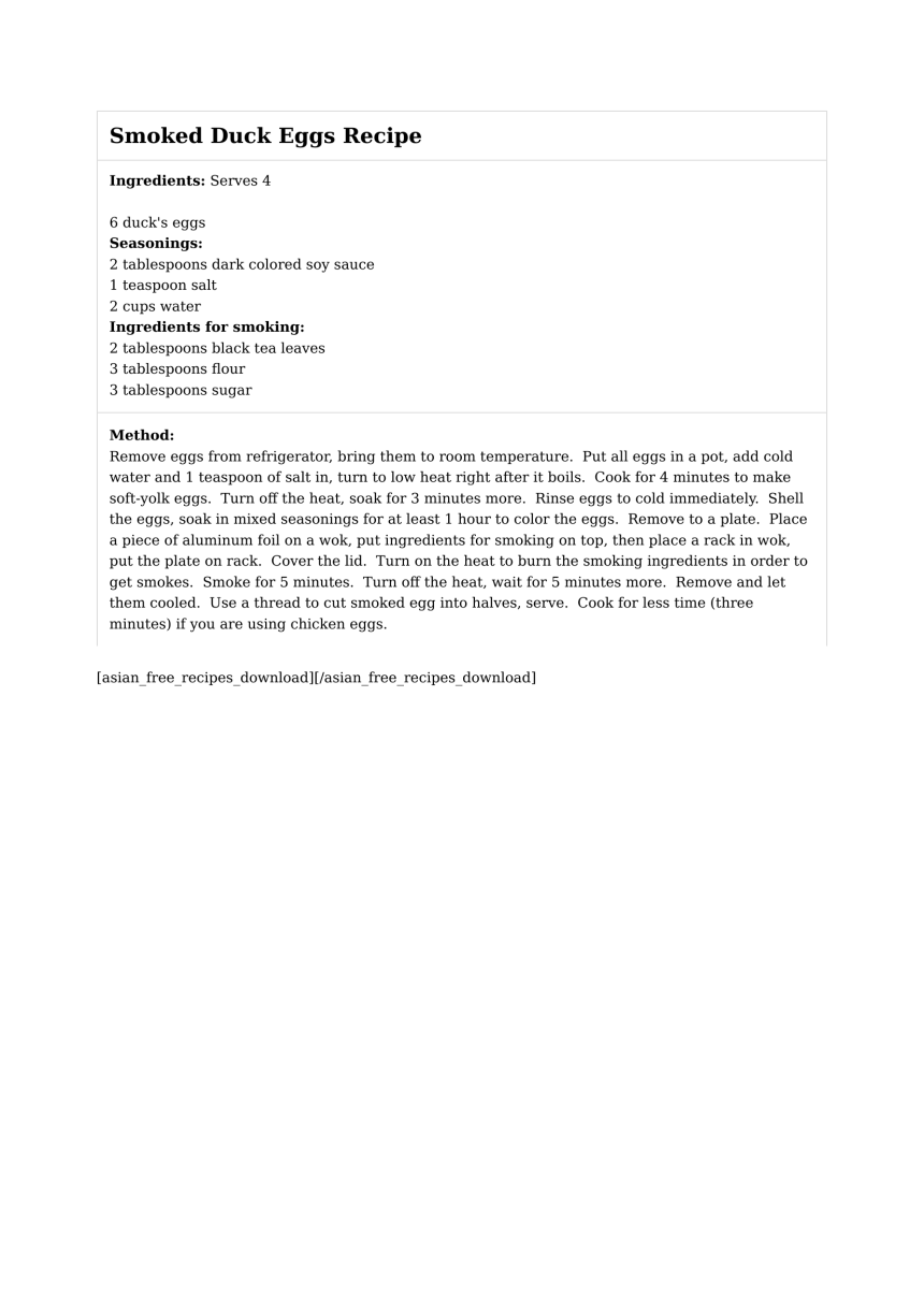 Smoked Duck Eggs Recipe