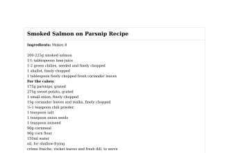 Smoked Salmon on Parsnip Recipe