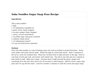 Soba Noodles Sugar Snap Peas Recipe