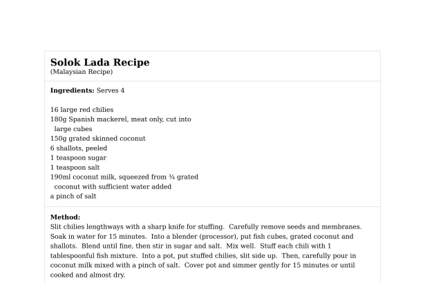 Solok Lada Recipe