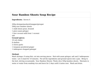 Sour Bamboo Shoots Soup Recipe
