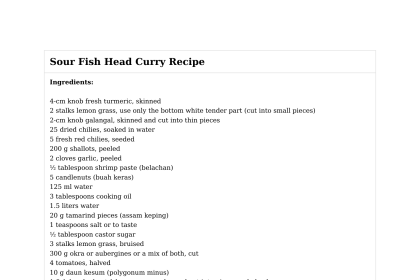 Sour Fish Head Curry Recipe