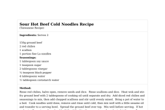 Sour Hot Beef Cold Noodles Recipe