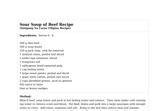 Sour Soup of Beef Recipe