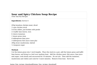 Sour and Spicy Chicken Soup Recipe